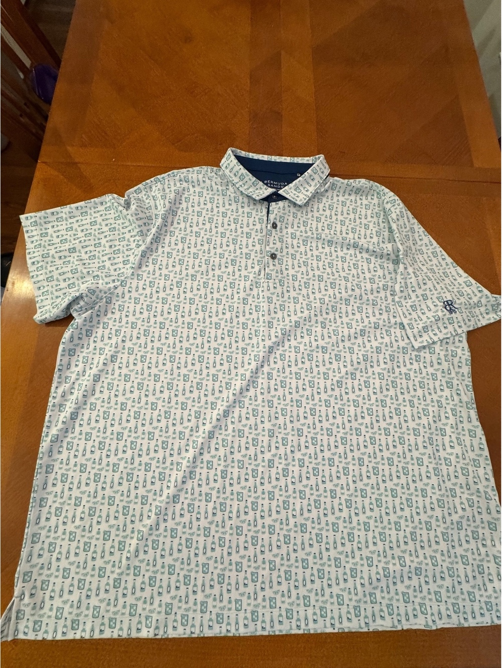 Bermuda Sands Men's XXXL Polo Shirt with Drink Pattern 653